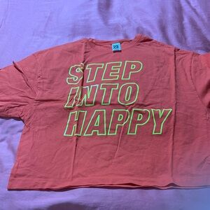 Zumba Graphic Tee - Coral with Lime Text